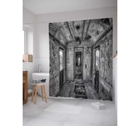 Штора (занавеска) для ванной JoyArty "Заброшенная комната" из сатена, 180х200 см с крючками, sc_19832