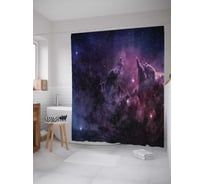 Штора (занавеска) для ванной JoyArty "Космическая неизвестность" из сатена, 180х200 см с крючками, sc_20191