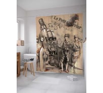 Штора (занавеска) для ванной JoyArty "Солдатская дисциплина" из сатена, 180х200 см с крючками, sc_20142