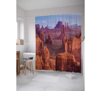 Штора (занавеска) для ванной JoyArty "Крутые каменные горы" из сатена, 180х200 см с крючками, sc_20106