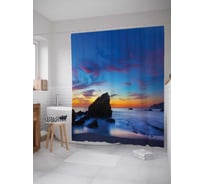 Штора (занавеска) для ванной JoyArty "Каменистый пляж" из сатена, 180х200 см с крючками, sc_19847