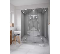 Штора (занавеска) для ванной JoyArty "Коридор технологий" из сатена, 180х200 см с крючками, sc_21673