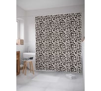 Штора (занавеска) для ванной JoyArty "Шкура барса" из сатена, 180х200 см с крючками, sc_207074