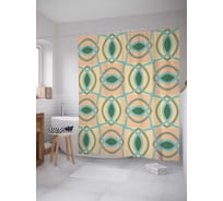 Штора (занавеска) для ванной JoyArty "Узорное зрение" из сатена, 180х200 см с крючками, sc_29433