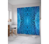 Штора (занавеска) для ванной JoyArty "Цветочные перья" из сатена, 180х200 см с крючками, sc_20221