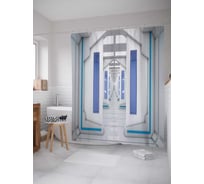 Штора (занавеска) для ванной JoyArty "Светлый тоннель" из сатена, 180х200 см с крючками, sc_22111