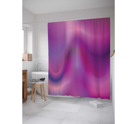 Штора (занавеска) для ванной JoyArty "Энергетический облик" из сатена, 180х200 см с крючками, sc_22143 1