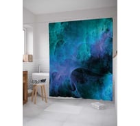 Штора (занавеска) для ванной JoyArty "Таинственные небеса" из сатена, 180х200 см с крючками, sc_21571