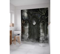 Штора (занавеска) для ванной JoyArty "Ночное поместье" из сатена, 180х200 см с крючками, sc_22099