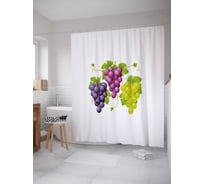 Штора (занавеска) для ванной JoyArty "Три грозди" из сатена, 180х200 см с крючками, sc_21592