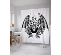 Штора (занавеска) для ванной JoyArty "Мифическая страшила" из сатена, 180х200 см с крючками, sc_23345