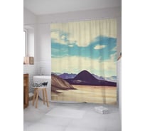 Штора (занавеска) для ванной JoyArty "Загадочные холмы" из сатена, 180х200 см с крючками, sc_21525