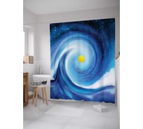 Штора (занавеска) для ванной JoyArty "Спираль стихий" из сатена, 180х200 см с крючками, sc_22220