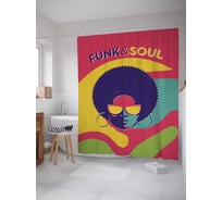 Штора (занавеска) для ванной JoyArty "Фанк и соул" из сатена, 180х200 см с крючками, sc_22029