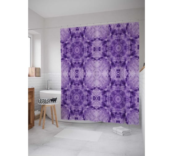 Штора (занавеска) для ванной JoyArty "Цветные сигналы" из сатена, 180х200 см с крючками, sc_20337