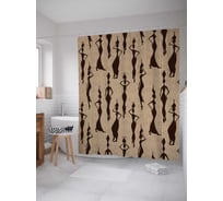 Штора (занавеска) для ванной JoyArty "Африканские красотки" из сатена, 180х200 см с крючками, sc_23270