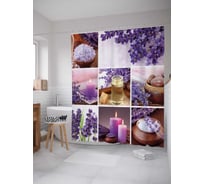 Штора (занавеска) для ванной JoyArty "Терапия ароматами" из сатена, 180х200 см с крючками, sc_21847