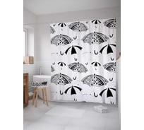 Штора (занавеска) для ванной JoyArty "Дикие зонты" из сатена, 180х200 см с крючками, sc_21361