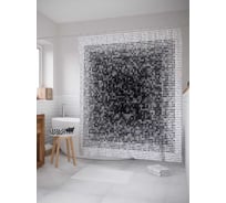 Штора (занавеска) для ванной JoyArty "Точечный мираж" из сатена, 180х200 см с крючками, sc_21402