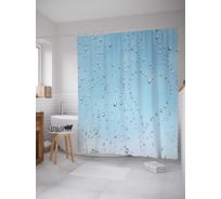 Штора (занавеска) для ванной JoyArty "Сердце из капель" из сатена, 180х200 см с крючками, sc_19798