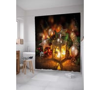 Штора (занавеска) для ванной JoyArty "Огненный сувенир" из сатена, 180х200 см с крючками, sc_21430