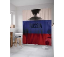 Штора (занавеска) для ванной JoyArty "Футболист из России" из сатена, 180х200 см sc_378892