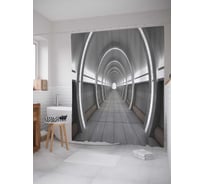 Штора (занавеска) для ванной JoyArty "Солнечный коридор" из сатена, 180х200 см с крючками, sc_21674