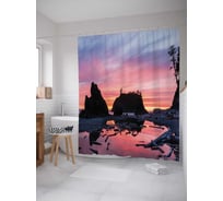 Штора (занавеска) для ванной JoyArty "Морская природа" из сатена, 180х200 см с крючками, sc_20756