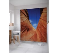 Штора (занавеска) для ванной JoyArty "Волнистые горы" из сатена, 180х200 см с крючками, sc_20735