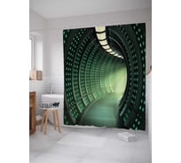 Штора (занавеска) для ванной JoyArty "Коридор будущего" из сатена, 180х200 см с крючками, sc_21655