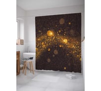 Штора (занавеска) для ванной JoyArty "Блеск ценностей" из сатена, 180х200 см с крючками, sc_23755