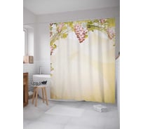 Штора (занавеска) для ванной JoyArty "Виноградная арка" из сатена, 180х200 см с крючками, sc_21610