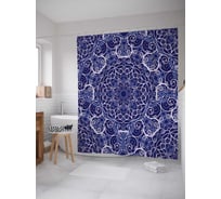 Штора (занавеска) для ванной JoyArty "Потеряйся в узоре" из сатена, 180х200 см с крючками, sc_23127