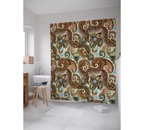 Штора (занавеска) для ванной JoyArty "Растительные щупальца" из сатена, 180х200 см с крючками, sc_21979