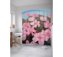 Штора (занавеска) для ванной JoyArty "Романтический пруд" из сатена, 180х200 см с крючками, sc_2625