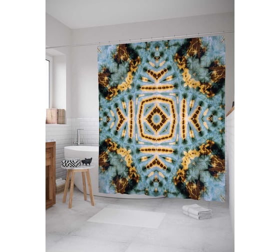 Штора (занавеска) для ванной JoyArty "Вспомни мечту" из сатена, 180х200 см с крючками, sc_20327