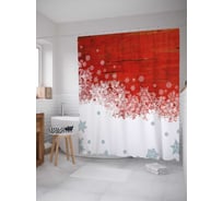 Штора (занавеска) для ванной JoyArty "Снежная красота" из сатена, 180х200 см с крючками, sc_21451