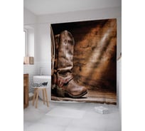 Штора (занавеска) для ванной JoyArty "Кожаные сапоги" из сатена, 180х200 см с крючками, sc_23112