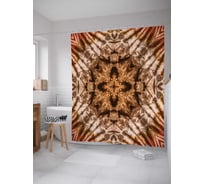 Штора (занавеска) для ванной JoyArty "Загадочный орнамент" из сатена, 180х200 см с крючками, sc_20330