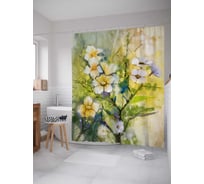Штора (занавеска) для ванной JoyArty "Красочная живопись" из сатена, 180х200 см с крючками, sc_21148