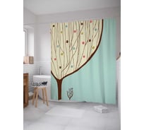 Штора (занавеска) для ванной JoyArty "Простое дерево" из сатена, 180х200 см с крючками, sc_21380