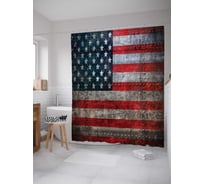 Штора (занавеска) для ванной JoyArty "Железный флаг" из сатена, 180х200 см с крючками, sc_20711