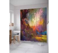 Штора (занавеска) для ванной JoyArty "Красочное свидание" из сатена, 180х200 см с крючками, sc_23028