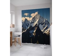 Штора (занавеска) для ванной JoyArty "Горное величие" из сатена, 180х200 см с крючками, sc_20420