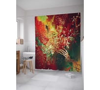 Штора (занавеска) для ванной JoyArty "Ритуальное событие" из сатена, 180х200 см с крючками, sc_23037