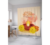 Штора (занавеска) для ванной JoyArty "Декорации Дивали" из сатена, 180х200 см с крючками, sc_26681