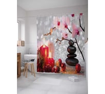 Штора (занавеска) для ванной JoyArty "Пора отдыха" из сатена, 180х200 см с крючками, sc_21875