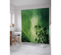 Штора (занавеска) для ванной JoyArty "Лесное волшебство" из сатена, 180х200 см с крючками, sc_21524