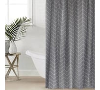 Штора для ванной Этель Ёлочка, серый, 180x180 см, полиэстер 10516164