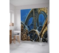 Штора (занавеска) для ванной JoyArty "Подземный мир" из сатена, 180х200 см с крючками, sc_21586